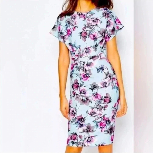ASOS Paper Dolls Scuba Floral Pencil Dress Sz 4 - Picture 1 of 9